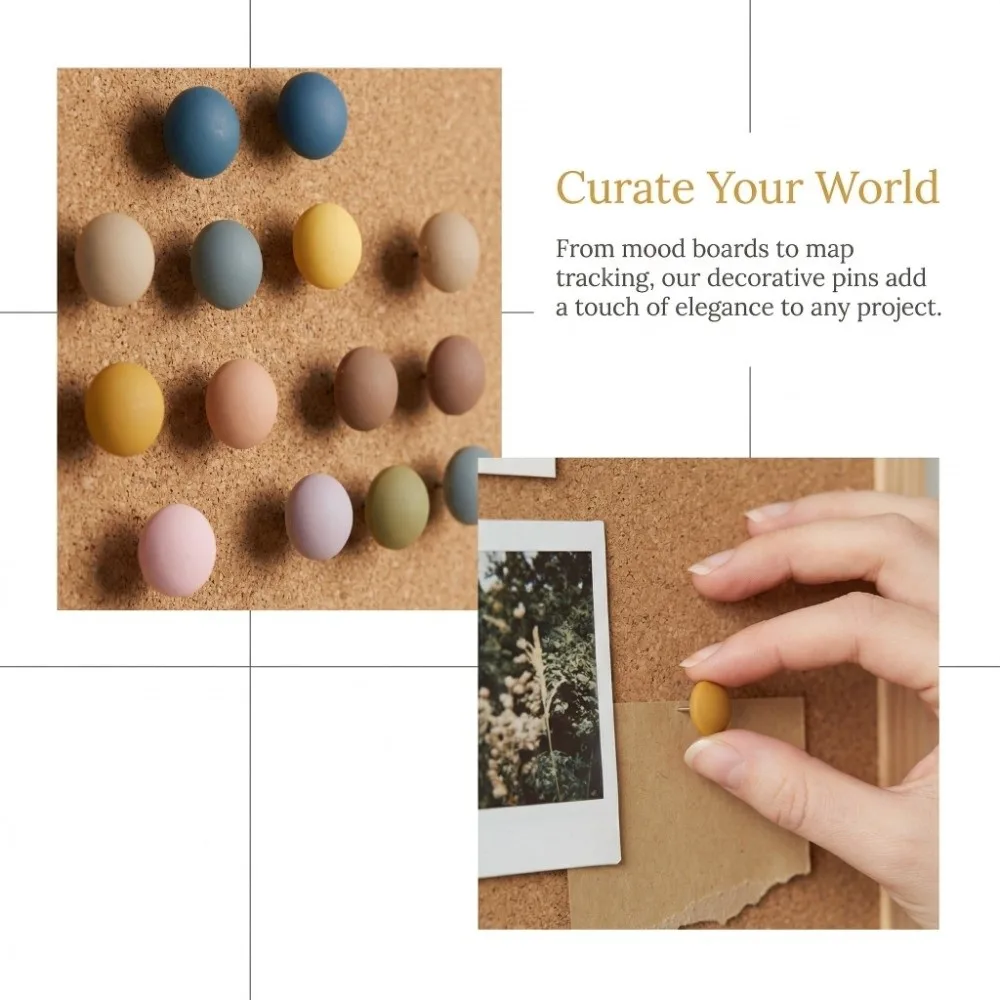 30Pcs Morandi Color Round Head Push Pins Semicircle Head Decorative Round Head Pushpin Multifunction Matte Round Head Map Pin