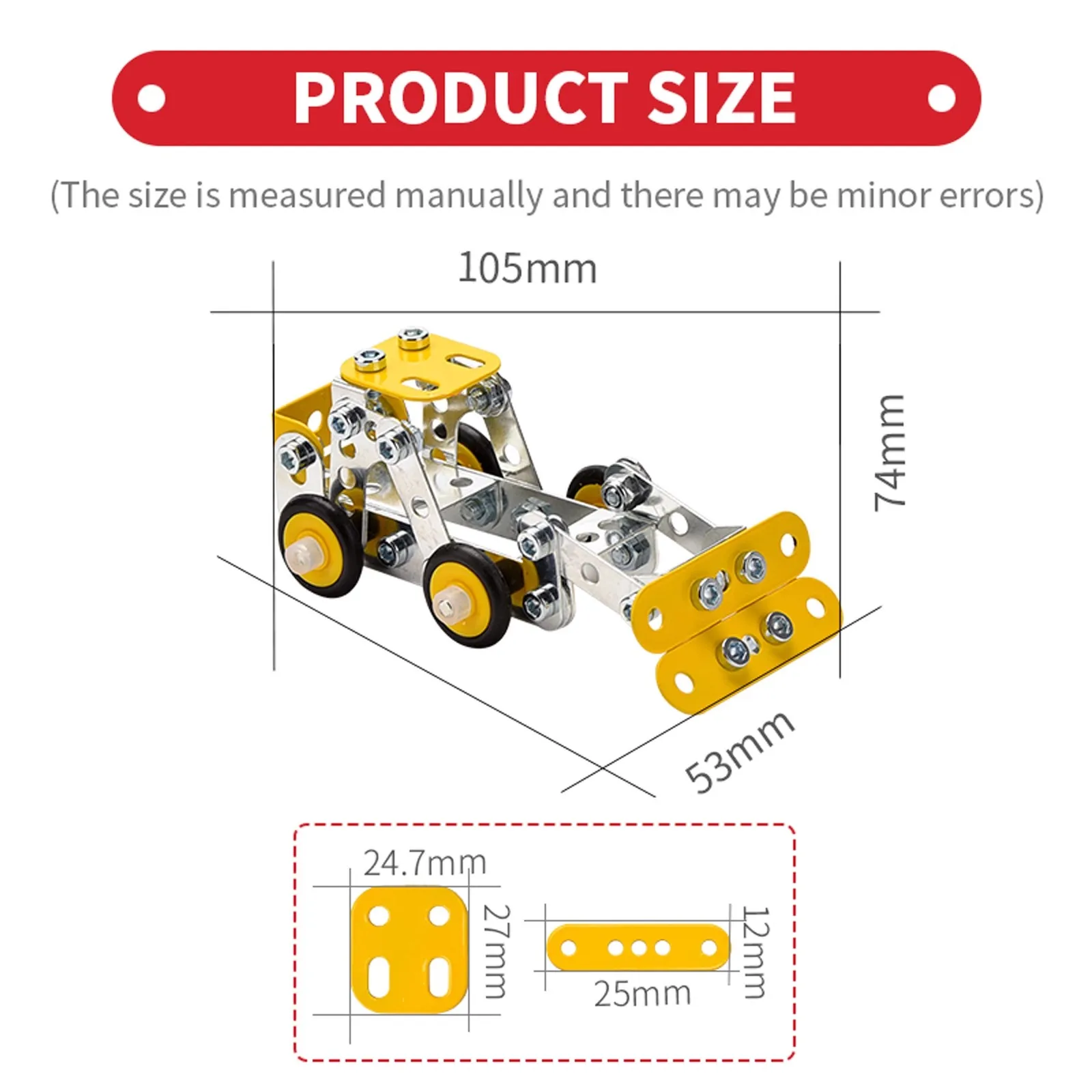 3D Metal Assembly Model Boy Toy Gift Engineering Truck Set Forklift Crane Bulldozer Block Screws And Nuts DIY Children's Toys