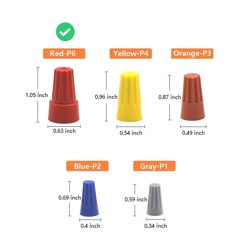 180 قطعة من موصلات الأسلاك، موصلات الأسلاك الكهربائية العازلة مع زنبرك، أغطية الأسلاك المحمولة للاتصال السريع