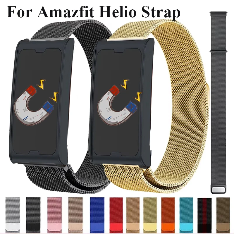 20mm 22mm Milanese Loop For Amazfit Helio Strap Metal Band For Amazfit Balance 2/GTR 4 3 2e/Bip 6 5/Cheetah Pro-Round/GTS 4 3 2