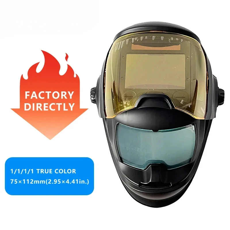 Profsional Helmet Powered Purifying True Color Auto Darkening Welding Masks Hine Dust