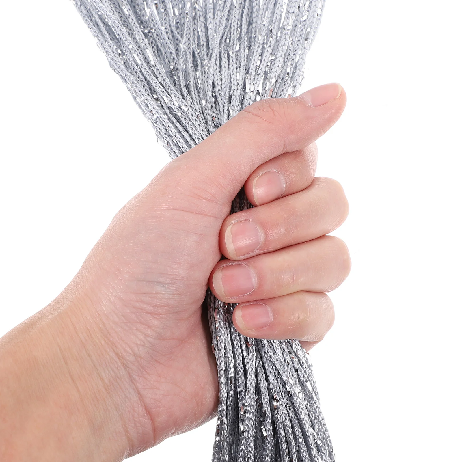 2 قطعة ستارة فضية اللون مشرق مقسم شرابة الزخرفية للمنزل حفل زفاف مرحلة غرفة الديكور #1