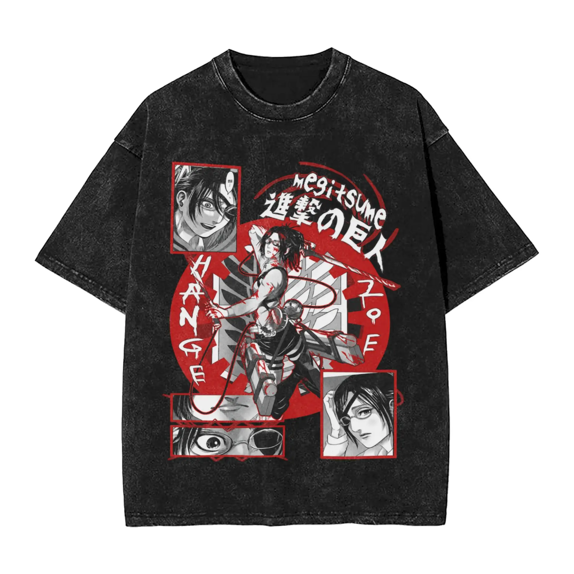 Men Women T-Shirt Attack On Titan Anime Hange Zoe Survey Corps Manga Washed T Shirts Trendy Cool  Summer Tee Shirt Clothing