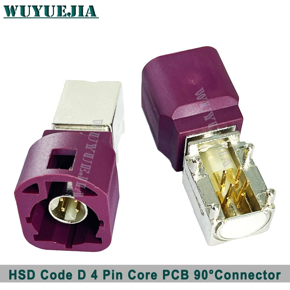 1Pcs HSD LVDS RF Coaxial Connector 4pin Code ABCDGJKZ Jack Female PCB Mount Right Angle Camera Display Satellite Radio Adapter