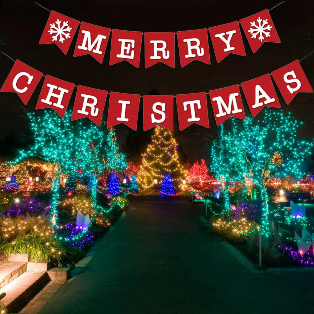 Banderole de queue fourchue de Noël, bannière non tissée, banderole joyeux Noël, décorations de vacances pour la fête, rouge