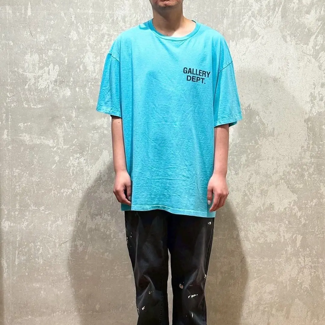 Gallery DEPT English alphabet print round neck wash water do old dopamine color scheme short sleeve T-shirt