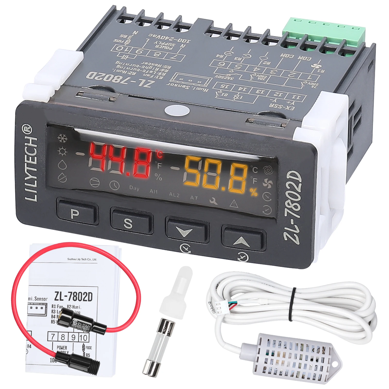 ZL-7802D Automatic Incubator Temperature and Humidity Controller Digital Hygrostat Thermostat for Eggs Turning and PID Control