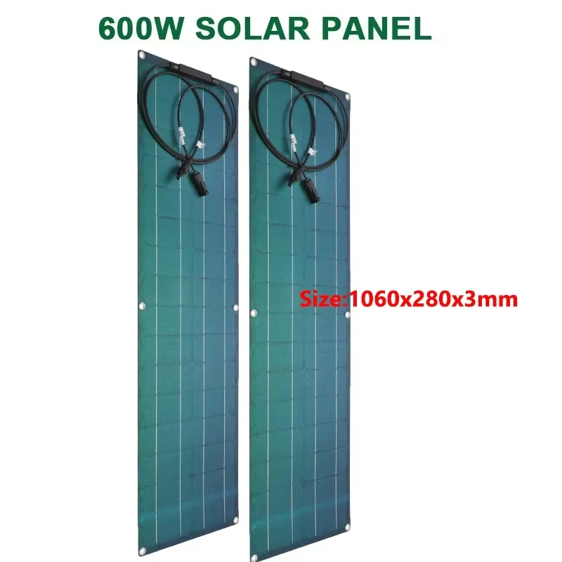 600W 300W Flexibel Zonnepaneel Kit 18V Monokristallijn Cel Zonne-Energie Systeem Voor Outdoor Camping Jacht Auto Rv Boot Power Noodgeval