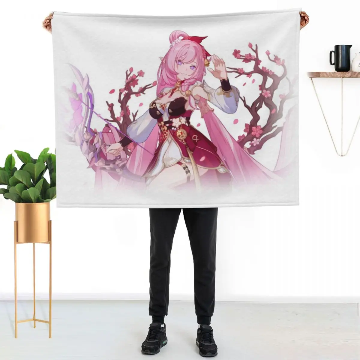 

Honkai Impact 3rd Elysia Herrscher of Human Ego Peachy Spring Throw Blanket Soft Warm Blanket Gift for Men Women Adults