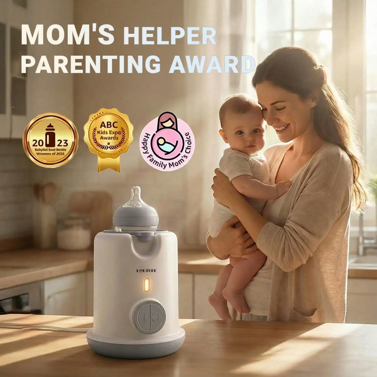 Baby Bottle Warmer, Fast Steam Warming In 1.5-5 Mins,Perfect For Night Feeding & Home, Keeps Bottle Clean & Hygienic