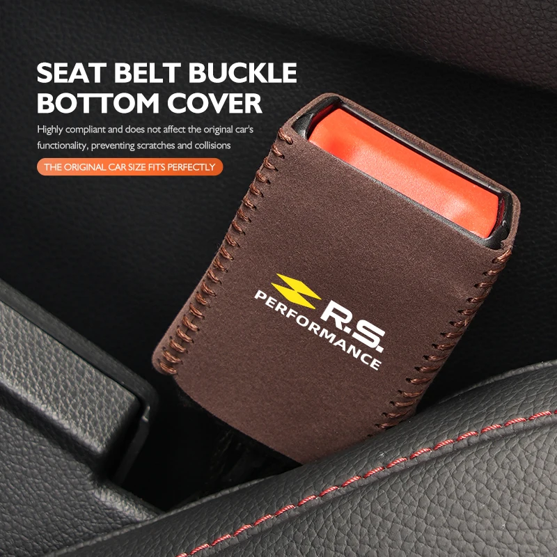 Car Seat Belt Base Buckle Protector Cover Accessories For Renaul RS Sport Megane 3 4 2 Clio 5 Line Sandero Scenic Logan