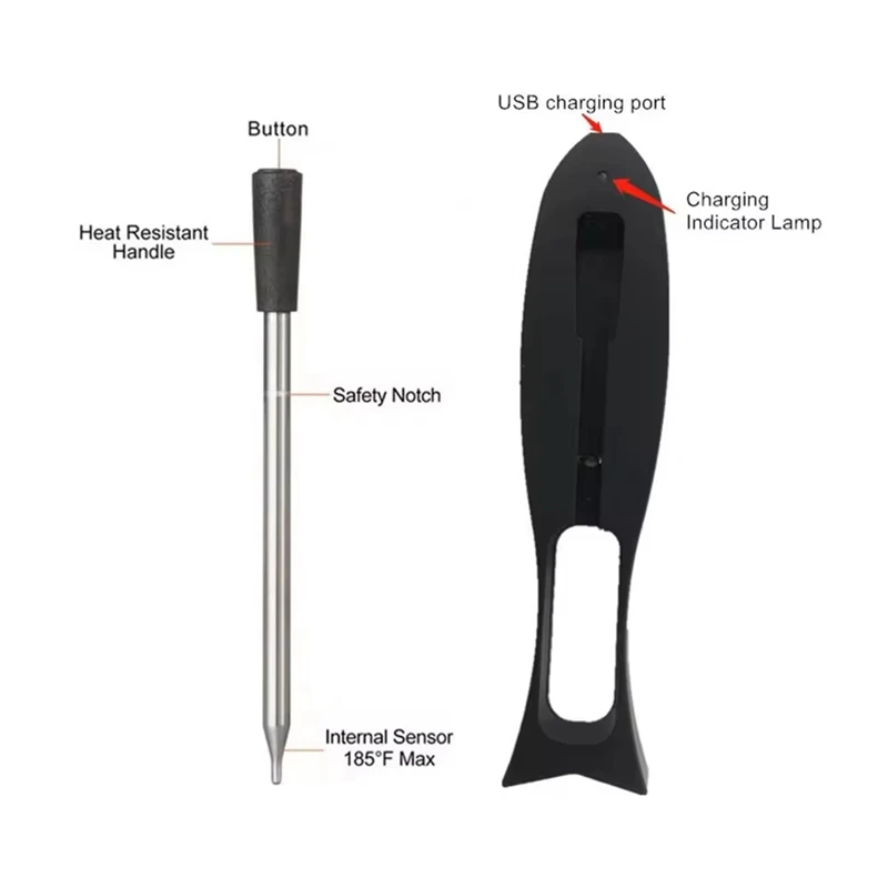 ABRE-Meat Thermometer Wireless Meat Thermometer Distance Remote Probe Thermometer With APP