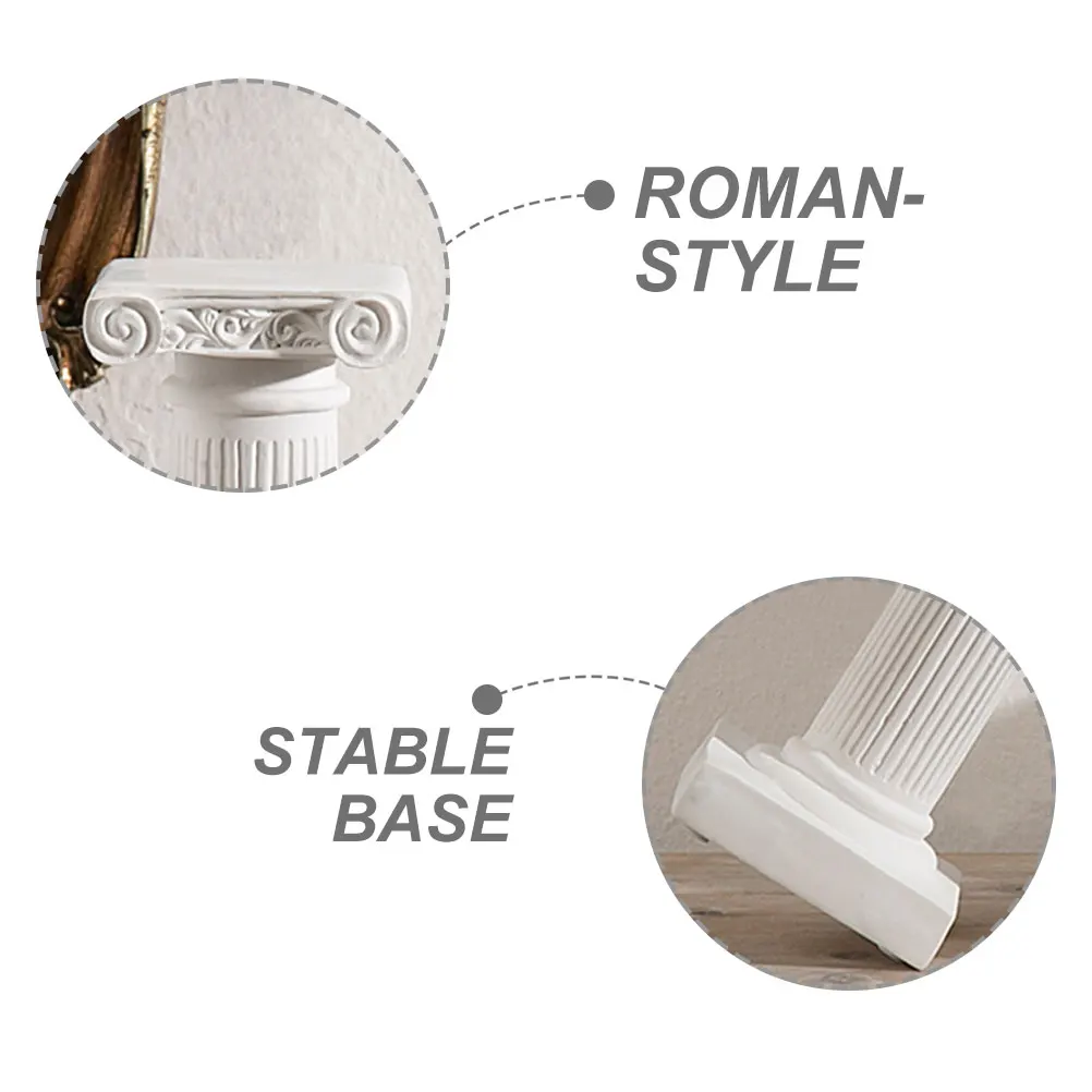 

Resin Mini Roman Pillar Decorative Holder Wedding Prop Multi-Purpose Resin Pillar Ornament Photography Decor