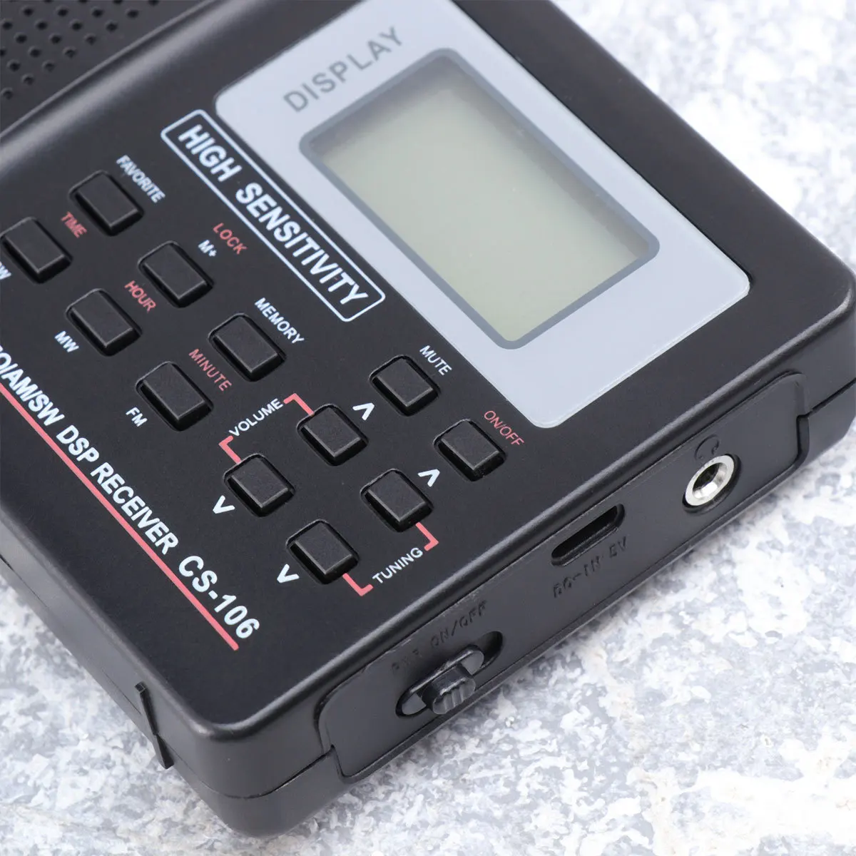 راديو رقمي Fm Am All Band راديو صغير محمول لوظيفة ساعة السفر الخارجية حساسية عالية باللون الأسود