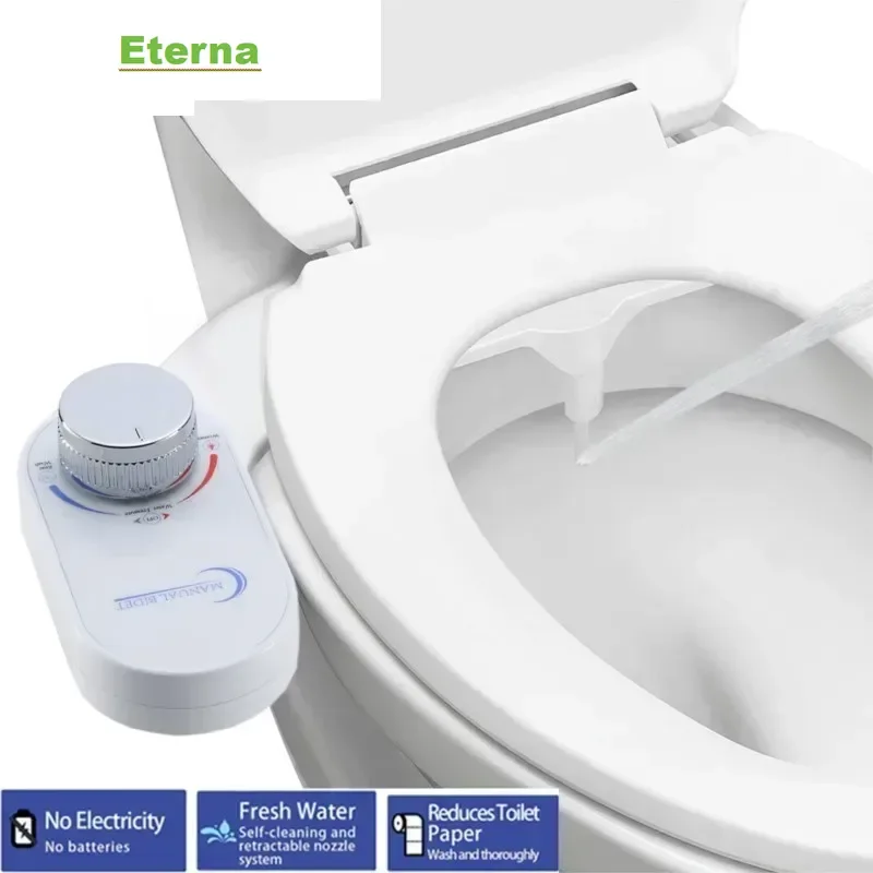 Smart Toilet Bidet Sprayer Portable Nozzle Non-Electric Single Cooling Sprayer Women's Self Cleaning Adjustable Water Pressure