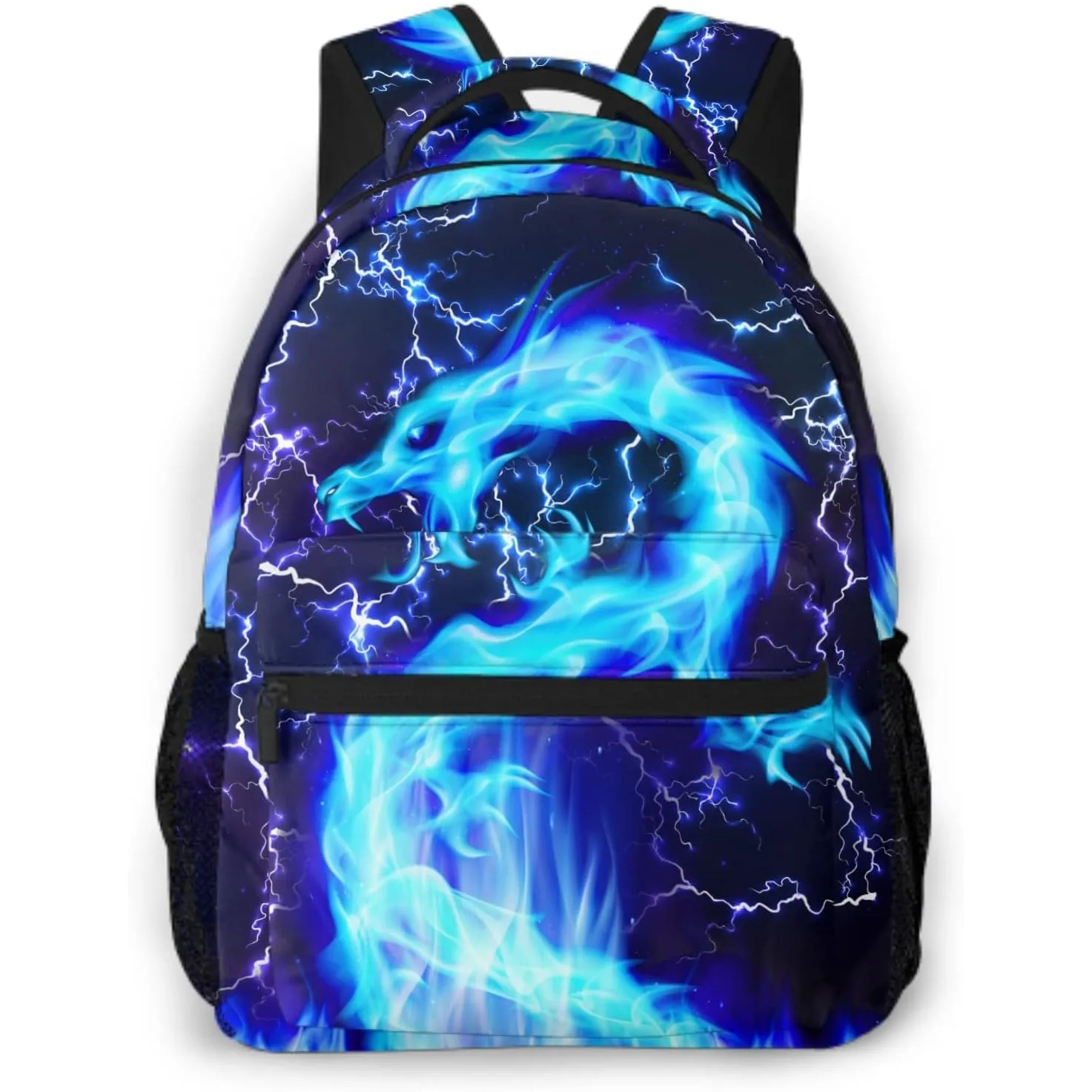 Blue Dragon Backpack Cool Lighting Bookbag for Kids Teen Girls Boys Back To School Gifts for 2nd 3rd 4th 5th 6th Grade