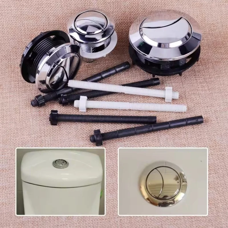 Dual Push Flushing Bathroom Fixture Universal with Thread Accessory Fittings Tank Button Dual Flush Valev Buttons Toilet Button