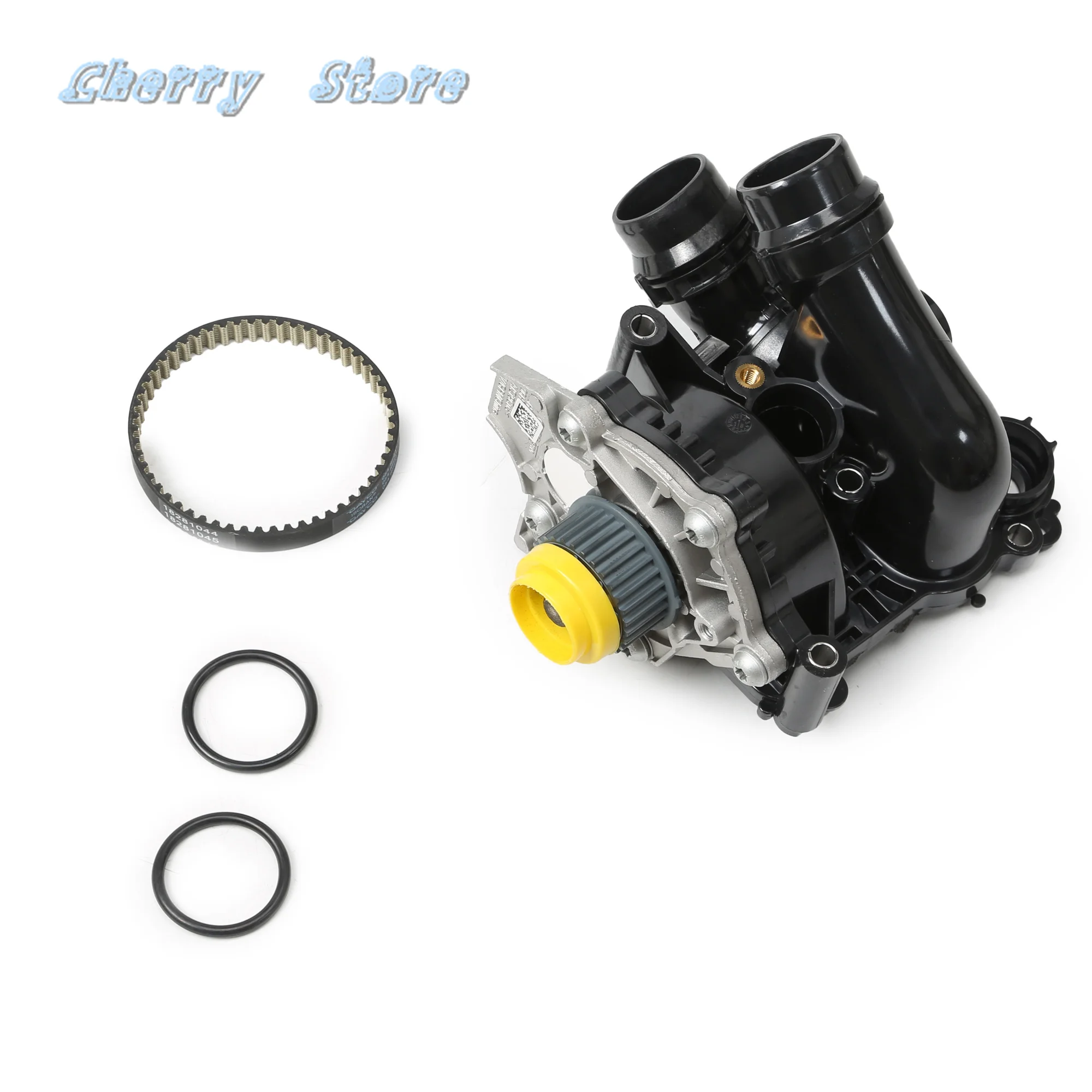 06H 121 026 CQ Water Pump Thermostat Assembly & 06H 121 605 E Water Pump Belt For VW Golf Jetta Passat Audi A4 A6 1.8/2.0 T