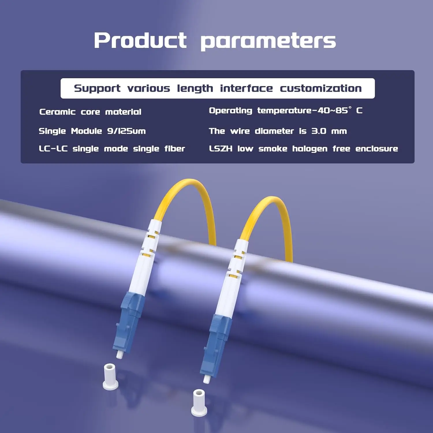 LC/SC/FC/ST APC/UPC Fiber Optical Patch Cable Single mode Simplex 3.0mm 9/125um LSZH OS2 Fiber Optic Cord 1m/3m/5m/10/15m/30m