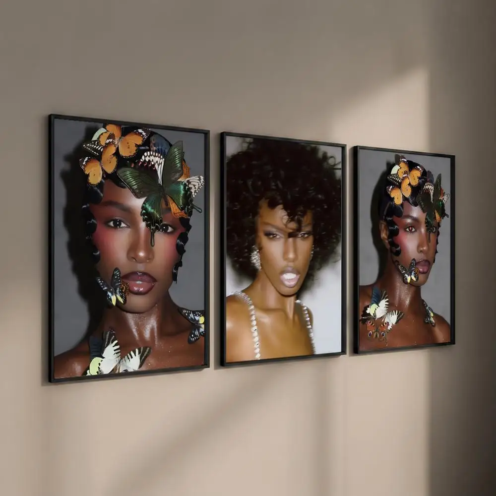 Model Leomie Anderson Poster Self-adhesive Art Waterproof Paper Sticker Coffee House Bar Room Wall Decor