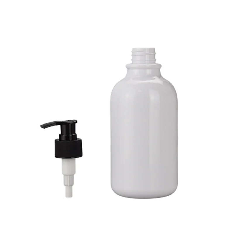 500ML Empty Packing Plastic White Bottle Round Shoulder PET Lotion Press Pump Packaging Refillable Container Cosmetic 8Pieces