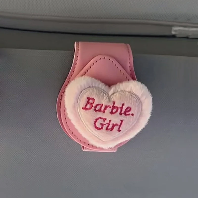 

1pc New Cute Universal Sunglasses Holders For Car Magnetic Leather Clip Cartoon Auto Visor Glasses Hanger Box Interior Decrotion