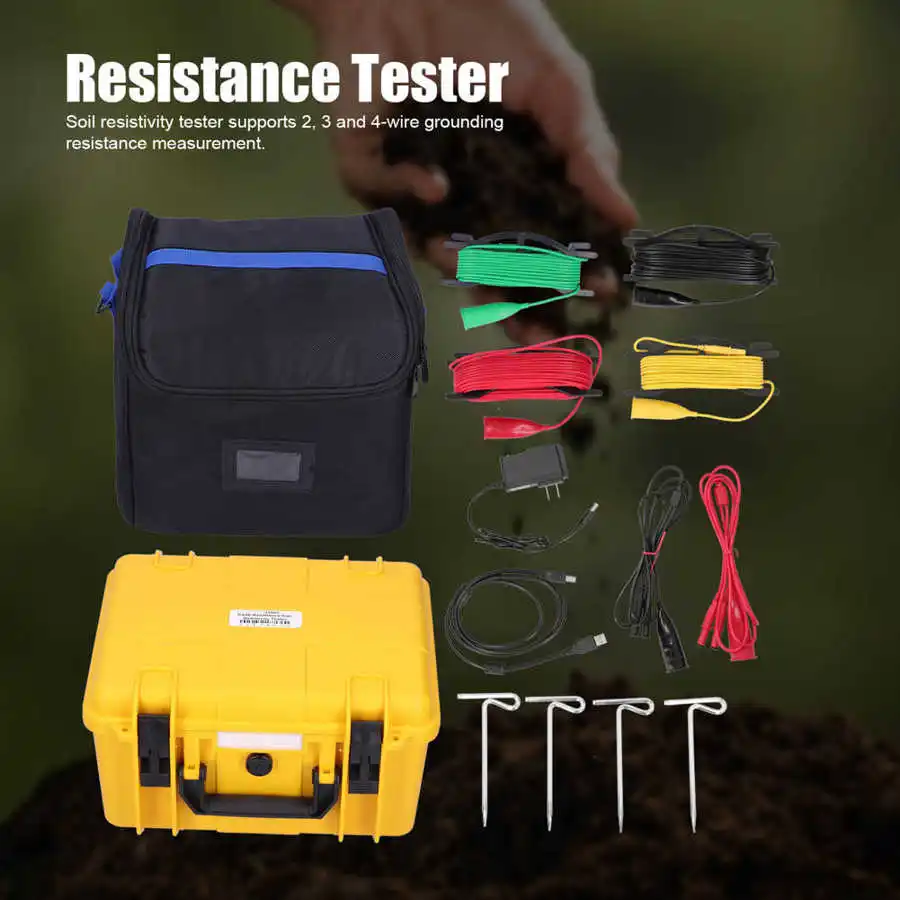 ETCR3100C Earth Resistance Meter 30kΩ Soil Resistivity Tester 9000kΩm 2/3/ 4wire IP65 Protection Grounding Voltage AC 600V