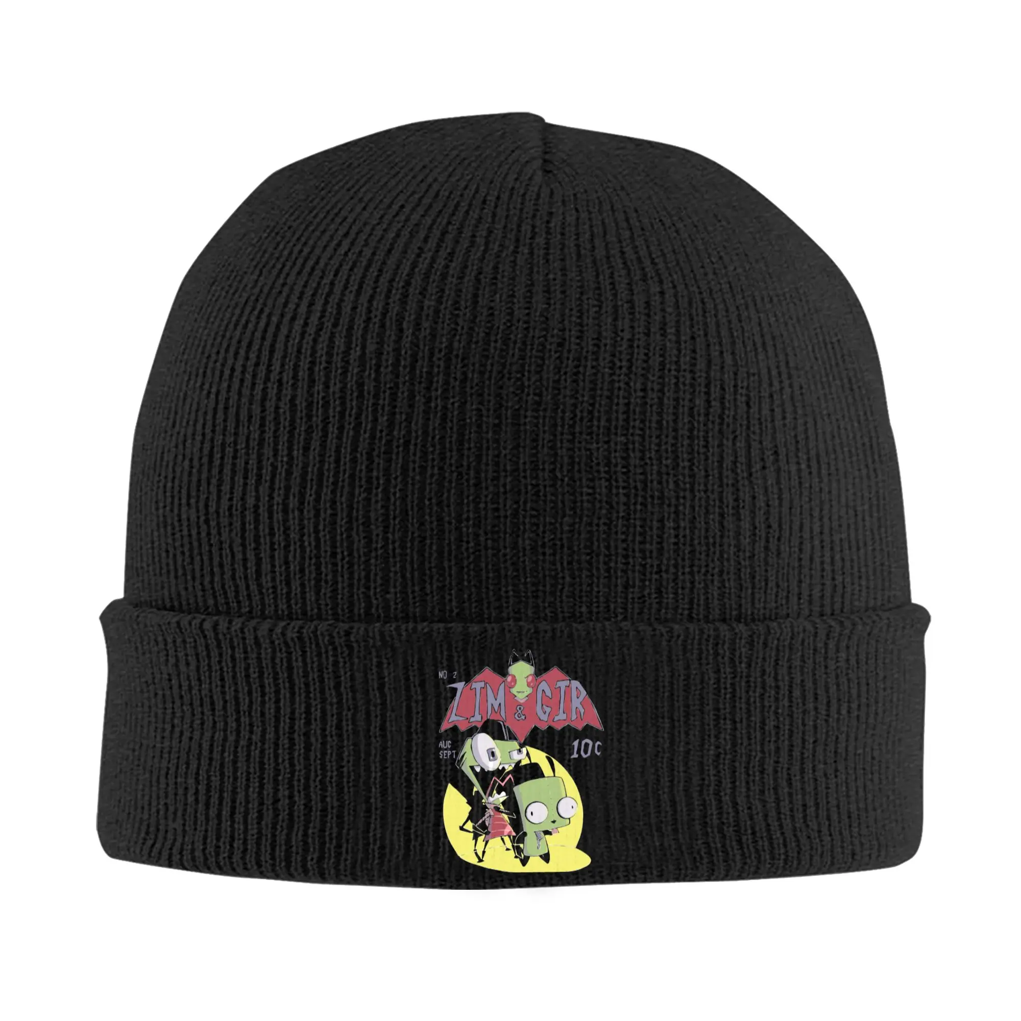 Invader Zim Knitted Hat Beanie Autumn Winter Hats Warm Acrylic  Casual Zim and Gir  Caps Men Women Gift,