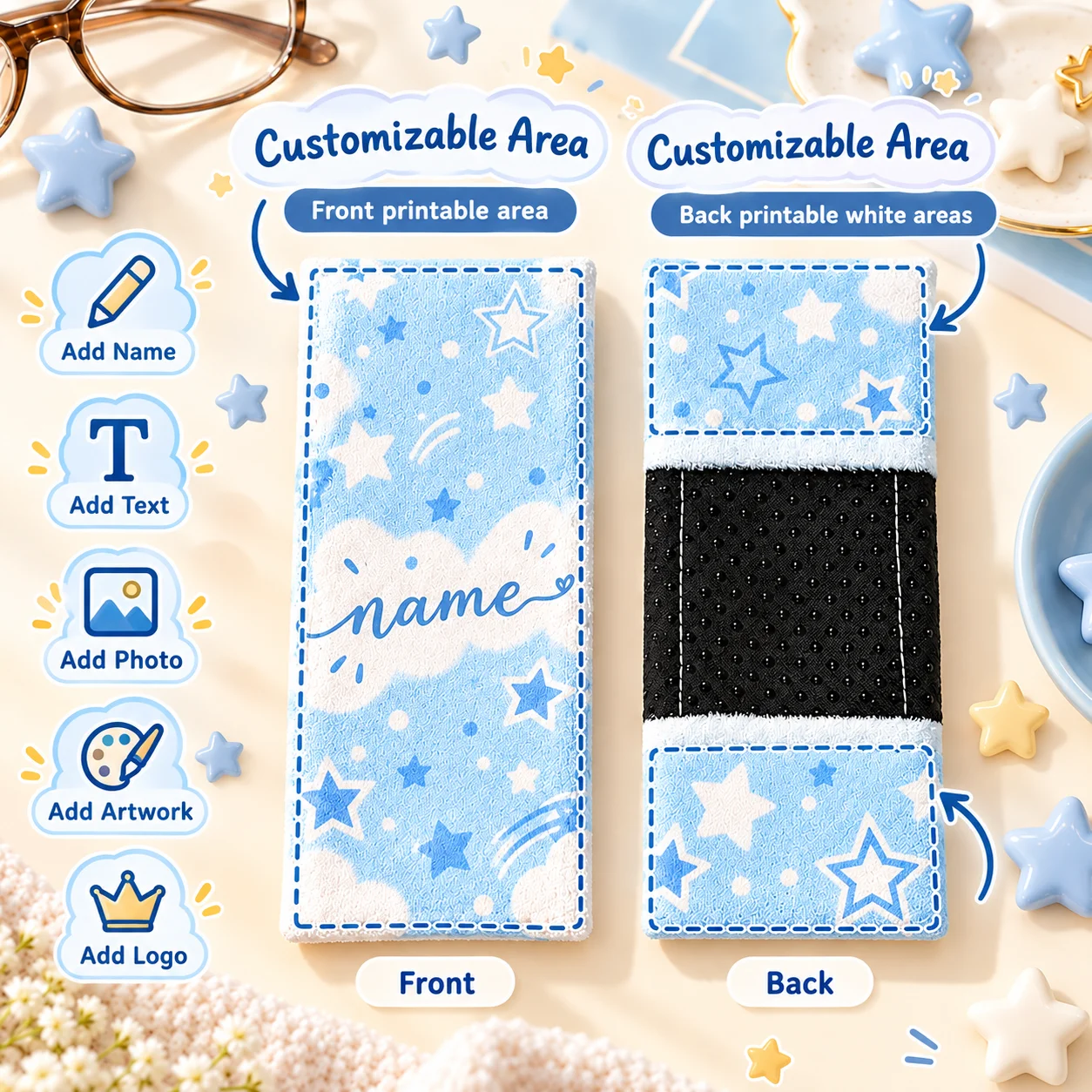 Custom Lens Cloth Personalized Eyeglass Cleaning Wipe Crystal Super Soft for Glasses Camera Screen Travel Office Daily Care