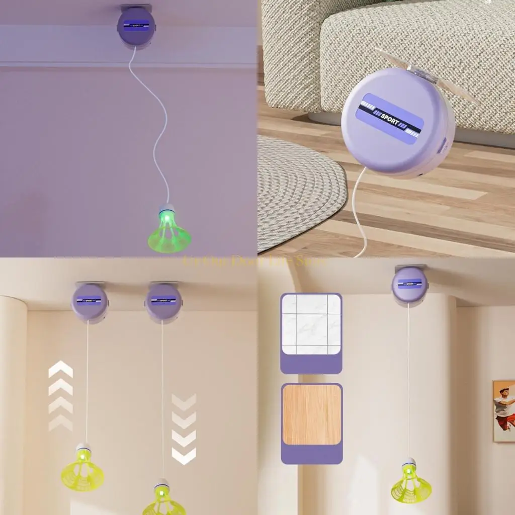 

77UF Single Player Badminton Rebounds Trainer Practice Training Accessories Enduring