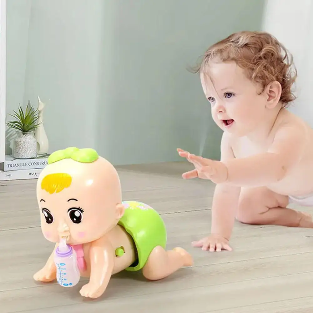 Baby Toys Crawling Dolls Guide Learn Walk Early Childhood Crawling Electric Learning Educational To Dolls Crawl Q3U0