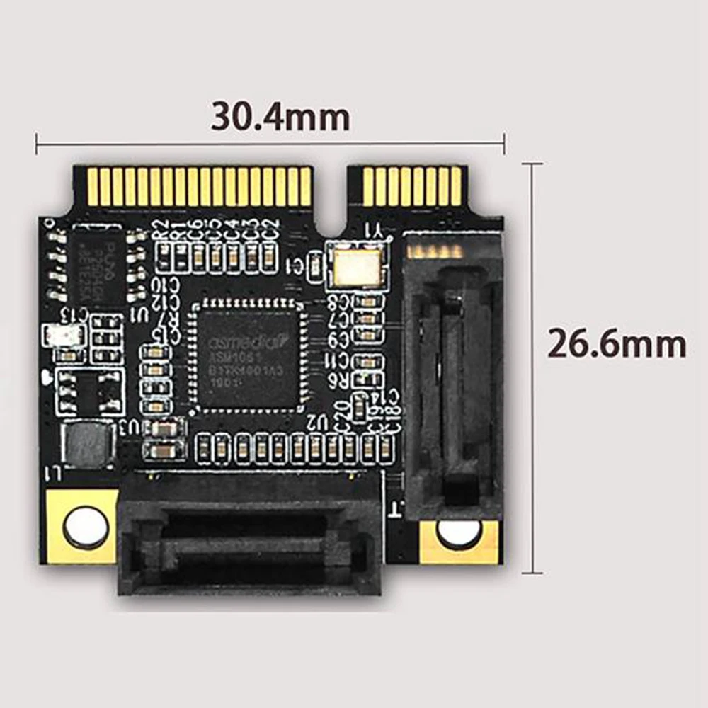 Leading-2 Ports Mini PCI-E PCI Express To SATA 3.0 Converter Hard Drive Extension Card With SATA Cable For PC Computer