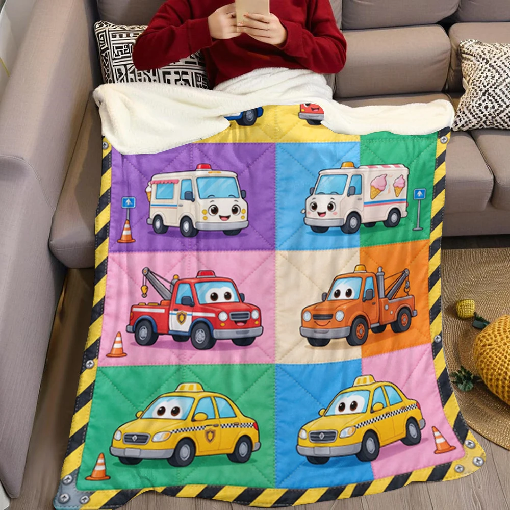 Police Fire Ice Sign Flannel Blanket Perfect for Sofa Office Bed Travel Sleep Read Relax Camping Four Season Use