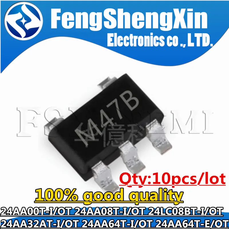 10pcs 24AA00T-I/OT B0 24AA08T-I/OT B4 24LC08BT-I/OT M4 24AA32AT-I/OT B6 24AA64T-I/OT 7W 24AA64T-E/OT 7H SOT23-5 Chips