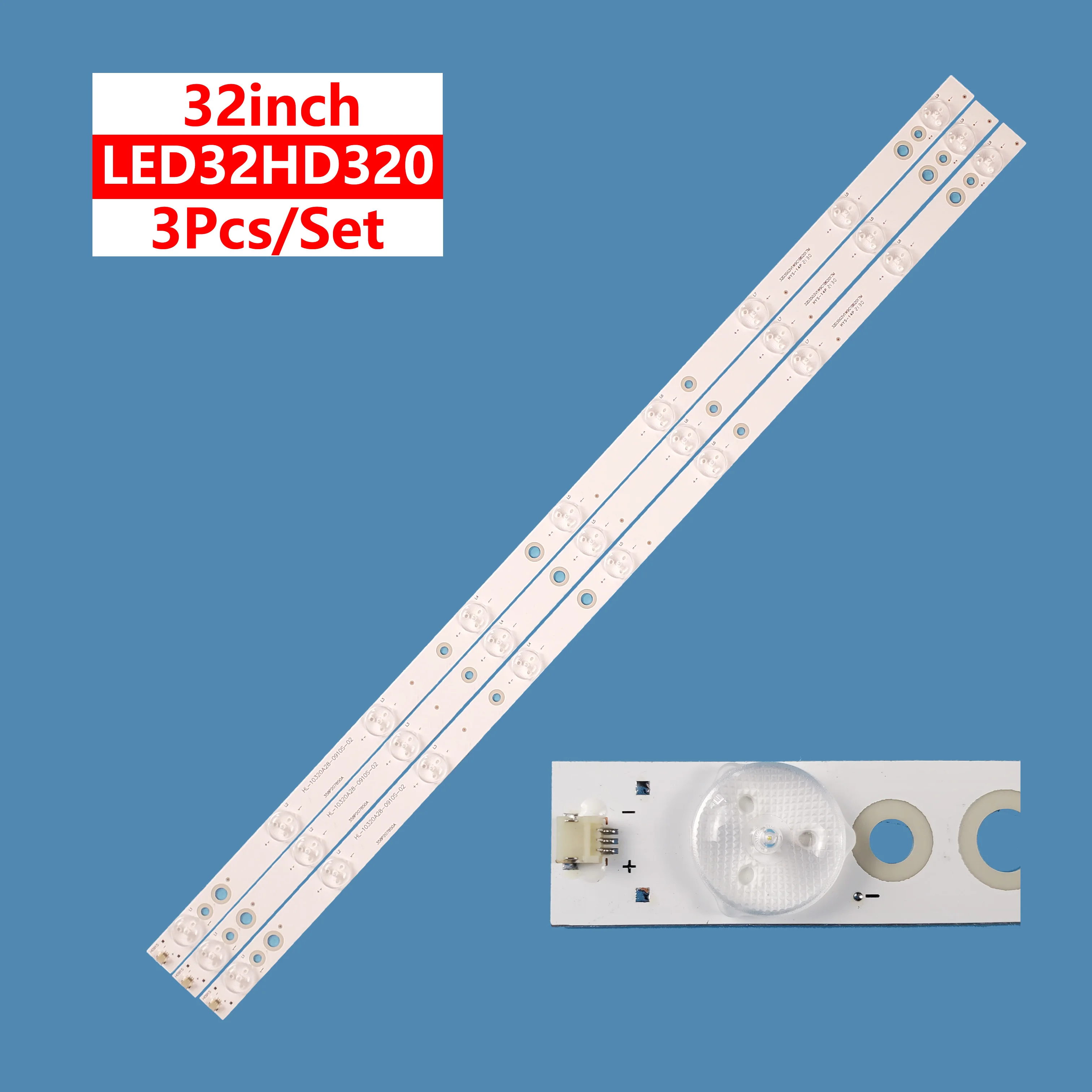 9lamps HL-10320A28-0910S-02 LED Backlight Strip for 358P207850B 32/BLAUPUNKT 147I-GB-5B-HKUP-UK B32A147TCHD