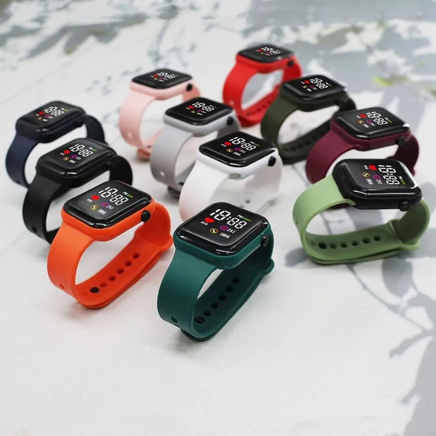 Led Digital Display Waterproof Electronic Watch Non Smart Watch Sport Fitness Led Digital Children Watch Children Universal