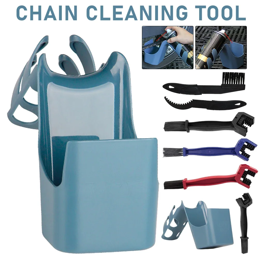 4-In-1 Oil Storage Tool Box Chain Cleaning Tool Bike Motorcycle Oil Storage Tool Widely Used Chain Oil Anti-spray Scrubber Tools