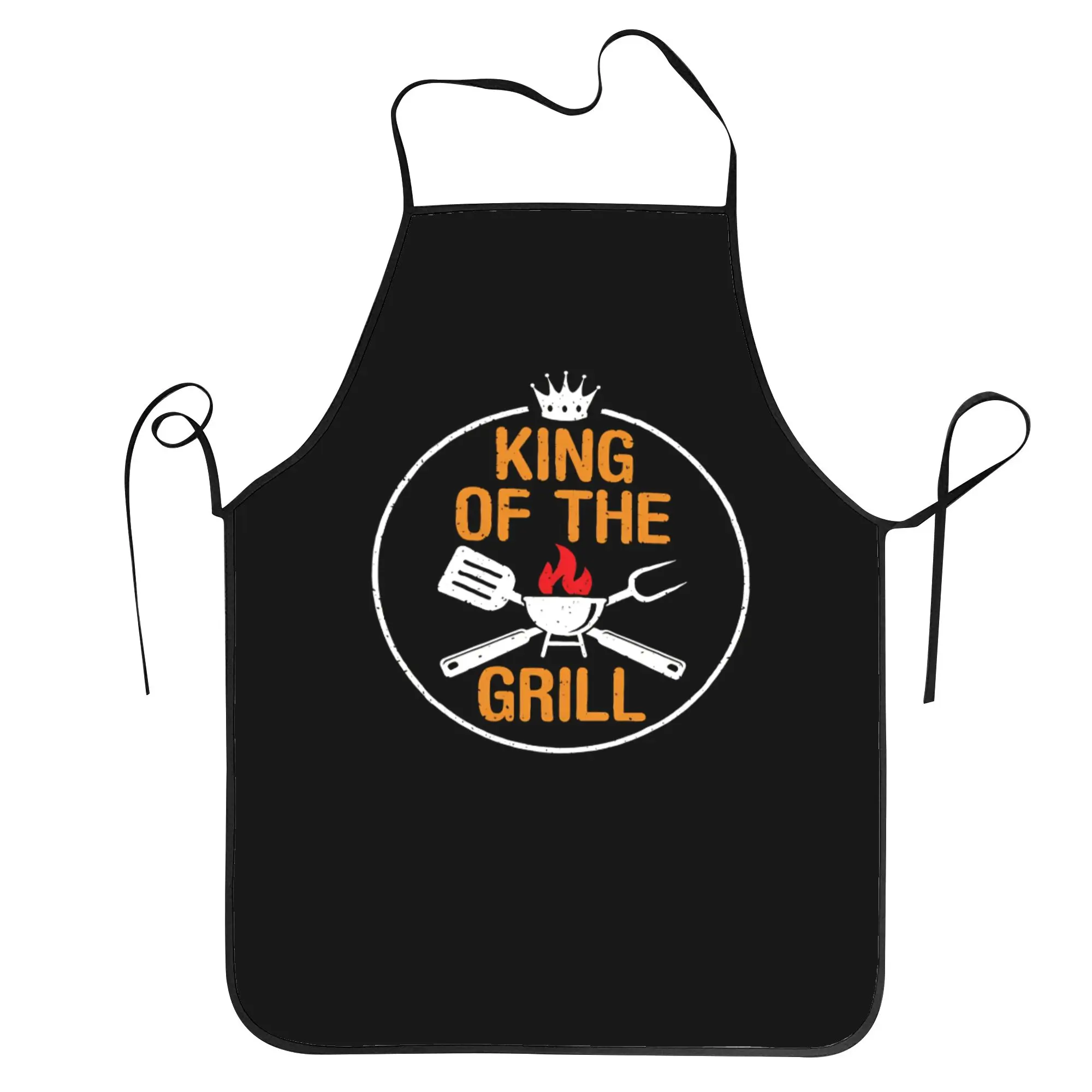 

King Of The Grill BBQ Lover Apron Household Barber Kitchen Accessories Home Custom Aprons without Pocket