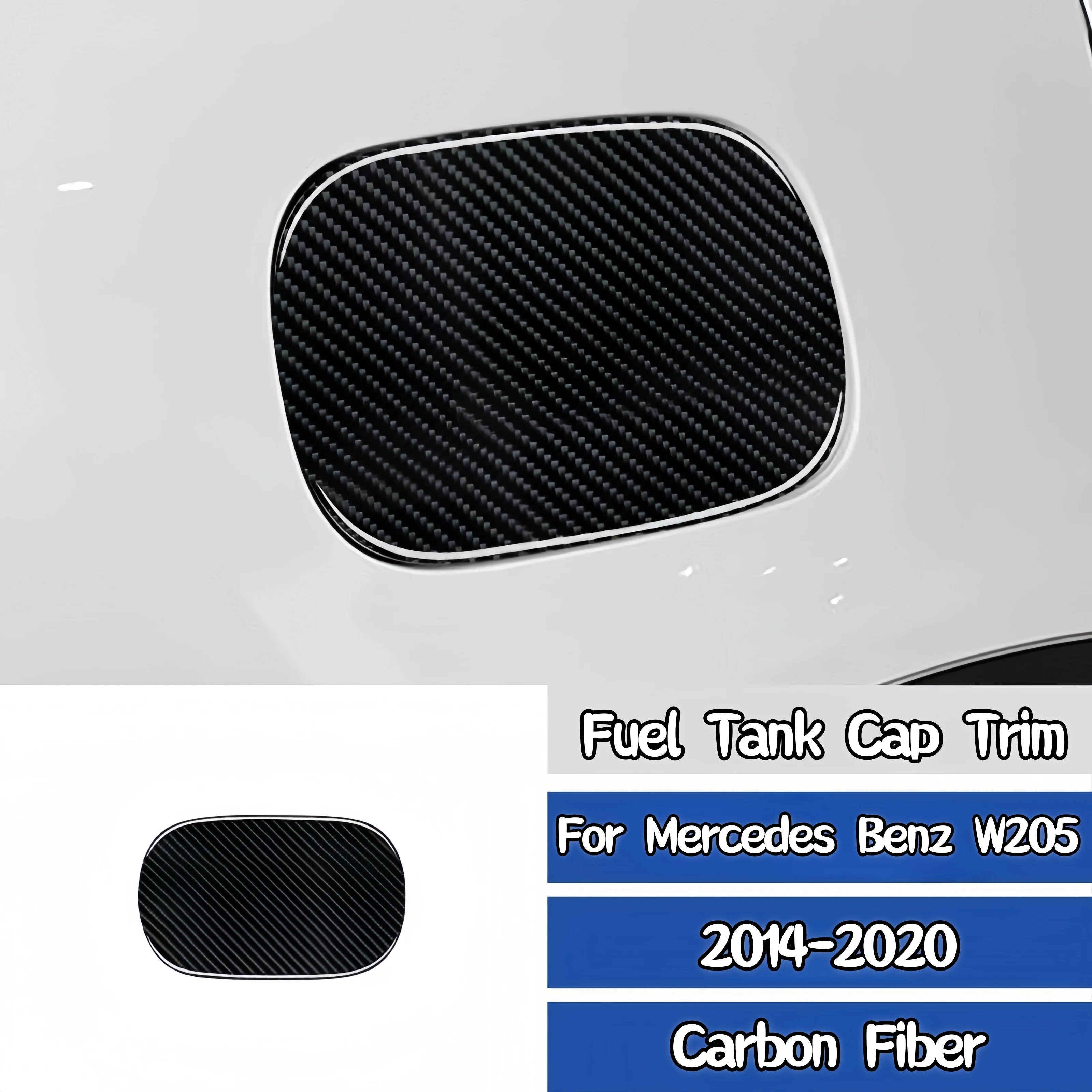 

For Mercedes W205 Benz C Class GLC 2014-2020 Carbon Fiber Auto Fuel Tank Cap Panel Decorative Cover Trim Sticker Car Accessories