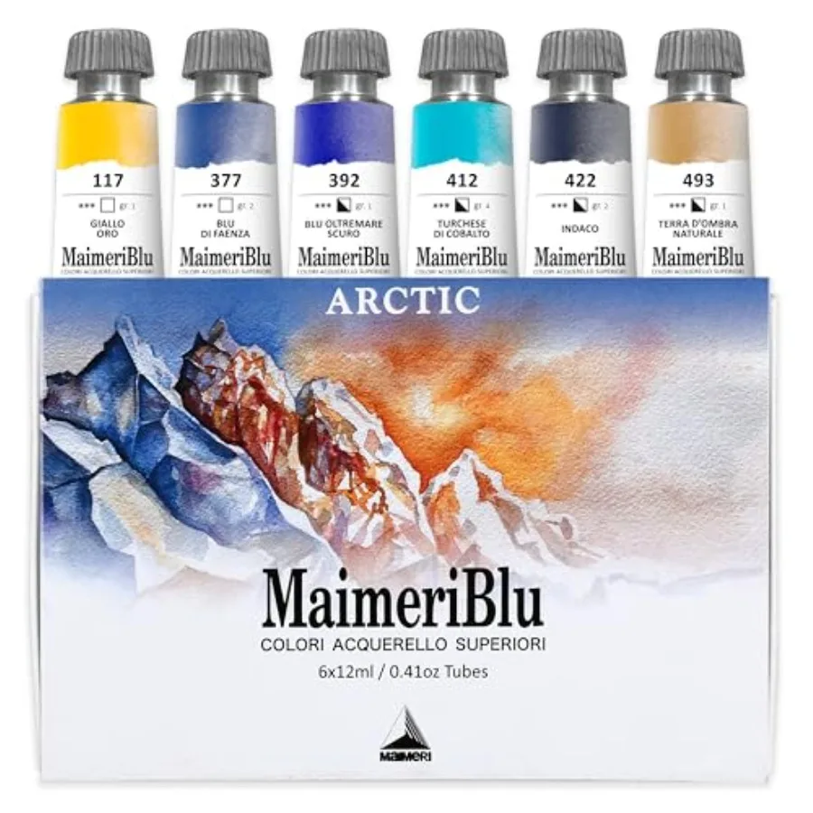 

Blu Watercolor Paint,,12ML Tubes, 6 Pack, Assorted Colors, 1 Count