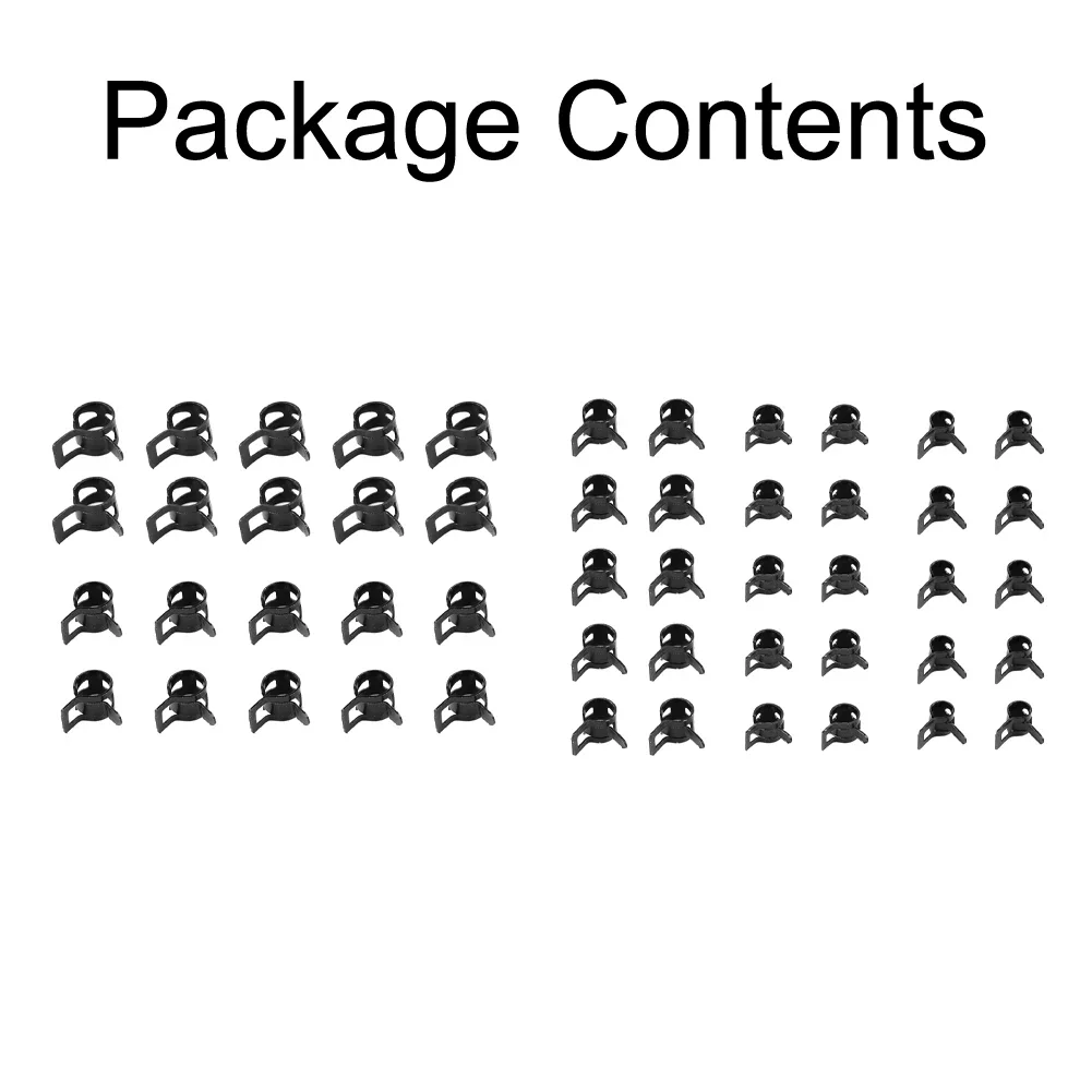 Spring Hose Clips Keep Your Pipes Safe and Secure with 50 Black Spring Hose Clips Perfect for Auto Fuel Lines and More