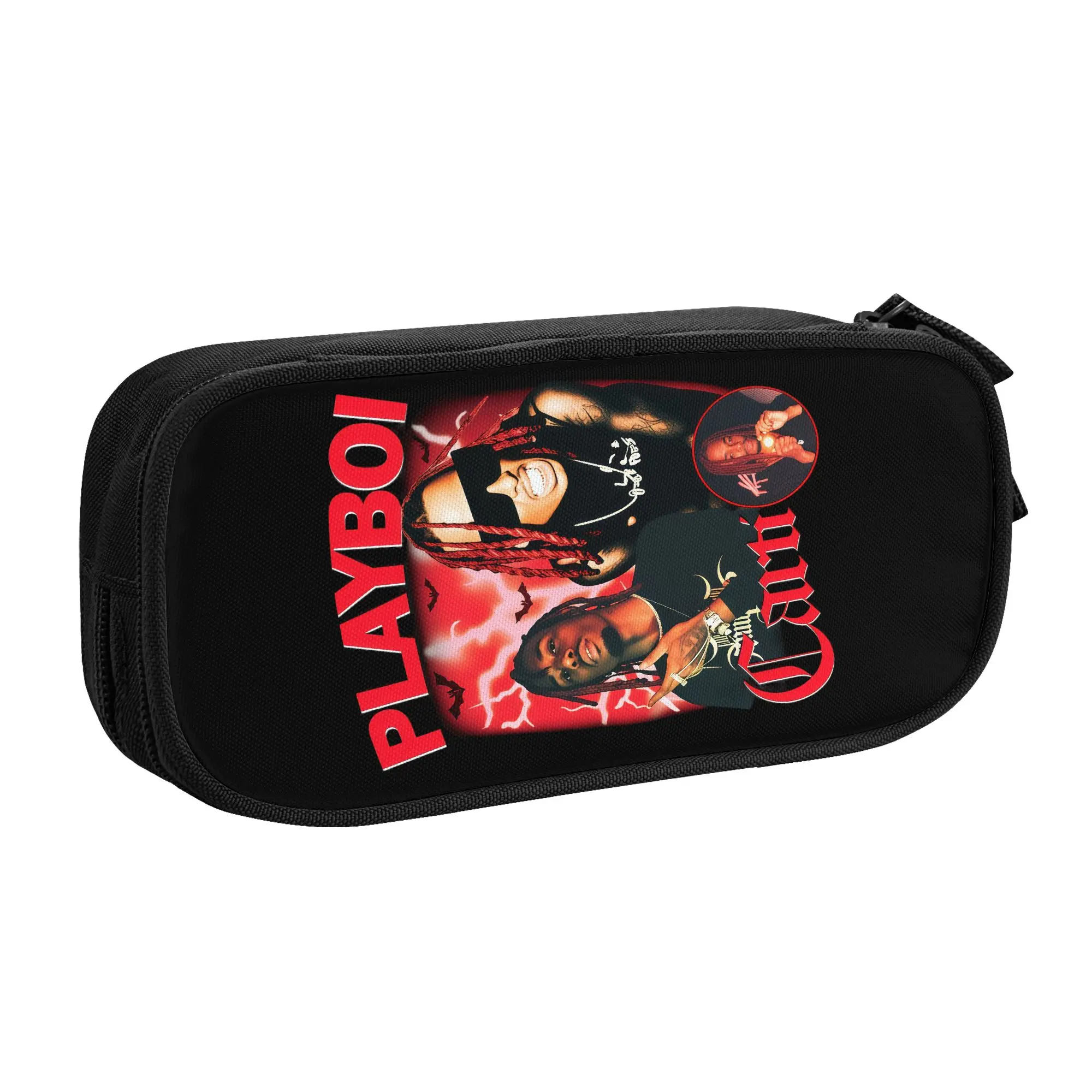 Rapper Singer Hip Hop Playboi Carti  Kawaii Pencil Cases Boy Girl Big Capacity  Pencil Pouch Students Stationery