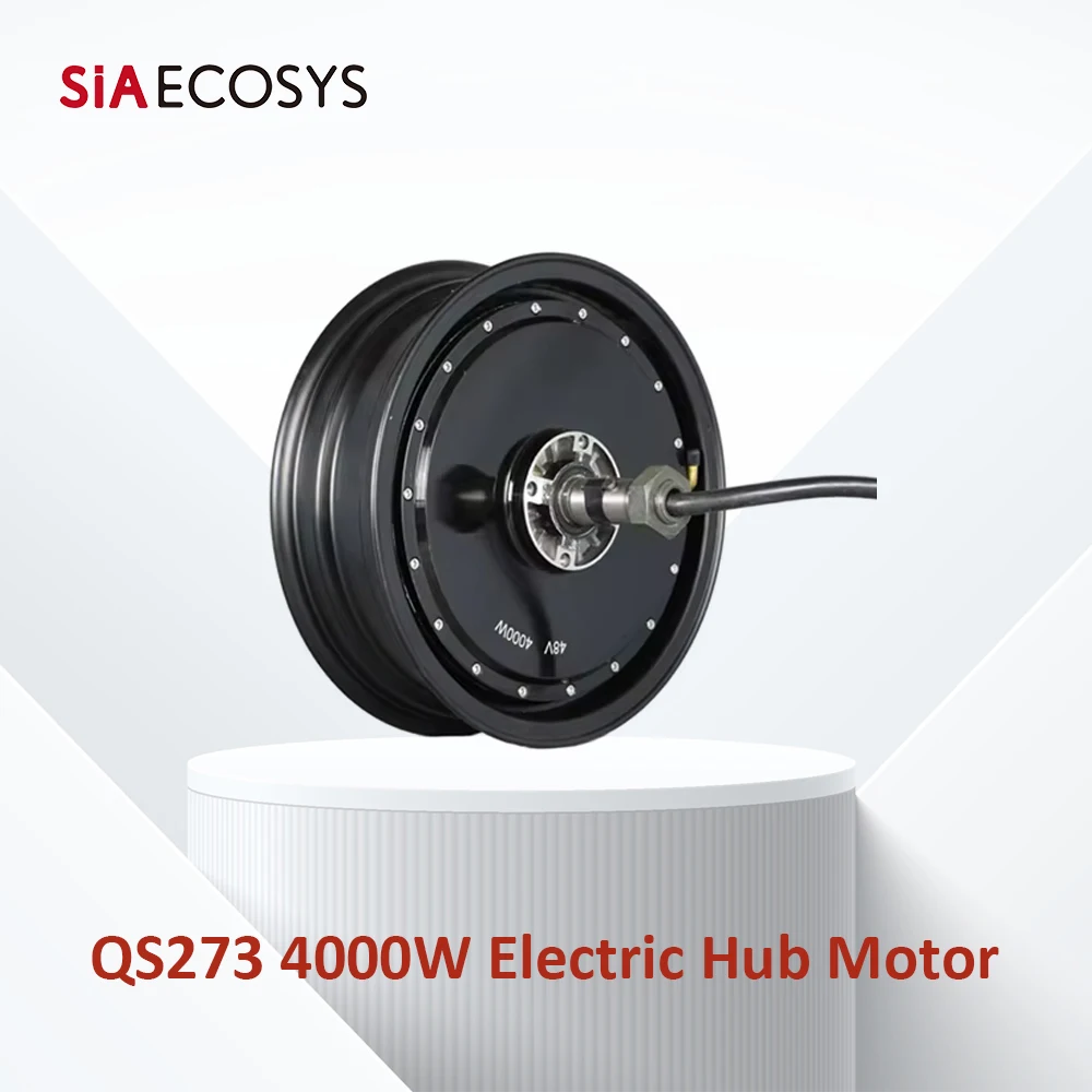 QSMOTOR 4000W 72V High-Speed Hub Motor QS273 Single Shaft 13x3.5 Inch for Electric Motorcycle ATV by Siaeocsys