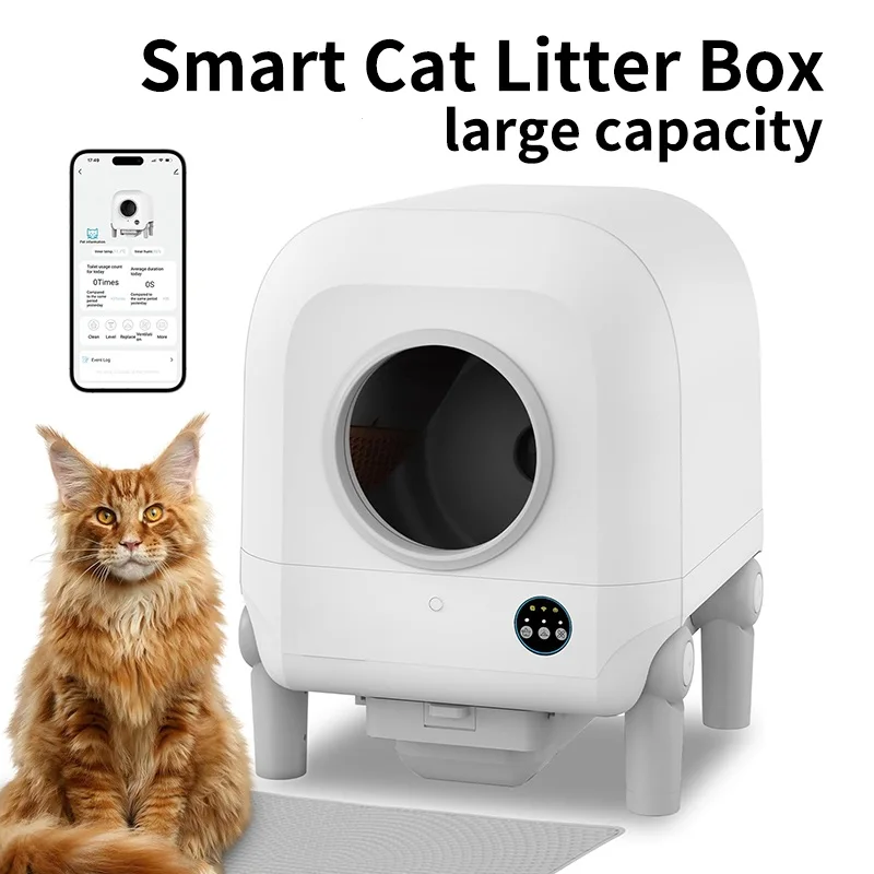 

Automatic Cat Litter Box Self Cleaning Smart Cat Toilet with APP Control Health Monitoring Odor Absorbtion arenero para gato