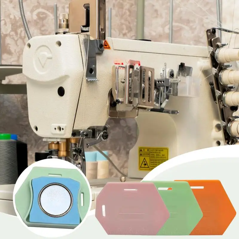 Magnetic Sewing Machine Guide 3 Pieces Magnetic Seam Hemmer Guide With Scale Multi-Purpose Polygonal Quilting Tool With Scale