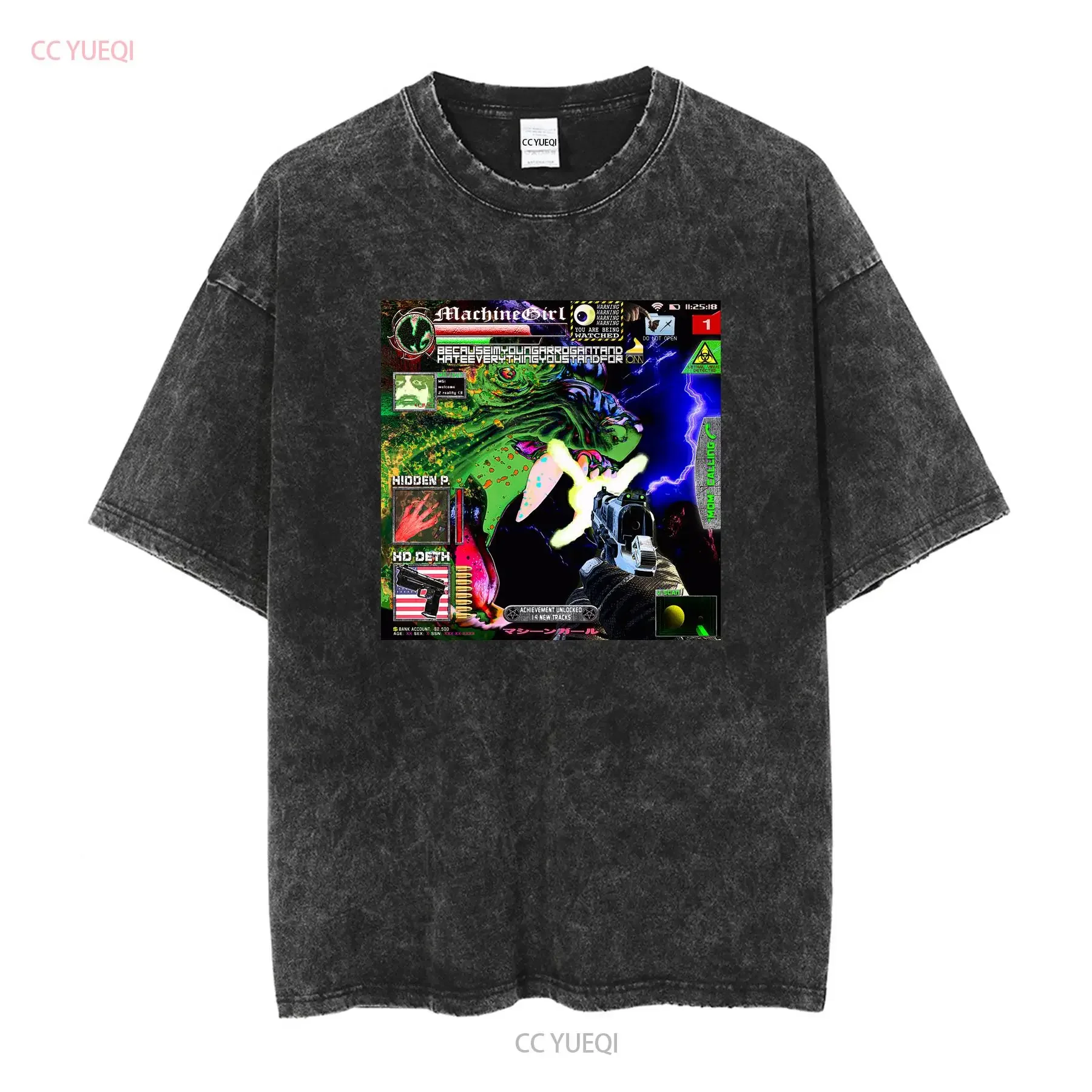 Machine Girl Because Im Young Arrogant And Hate Everything You Stand For Album T Shirt Breakcore Merch vintage Washed Casual