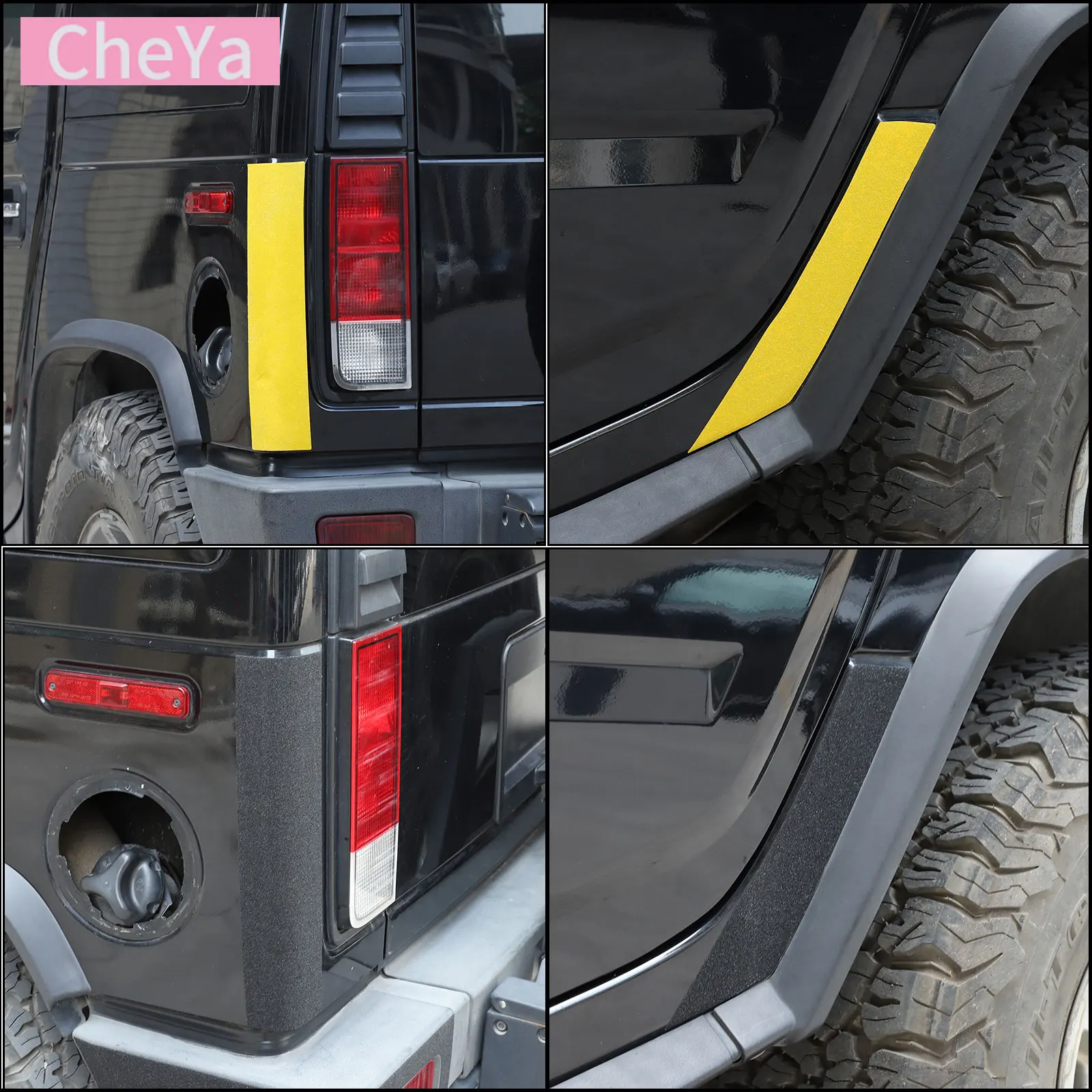 

PVC Emery Paper Car Rear Headlight Anti-scratch Sticker, Rear Fog Light Anti-scratch Sticker for Hummer H2 2003-2007 Accessories