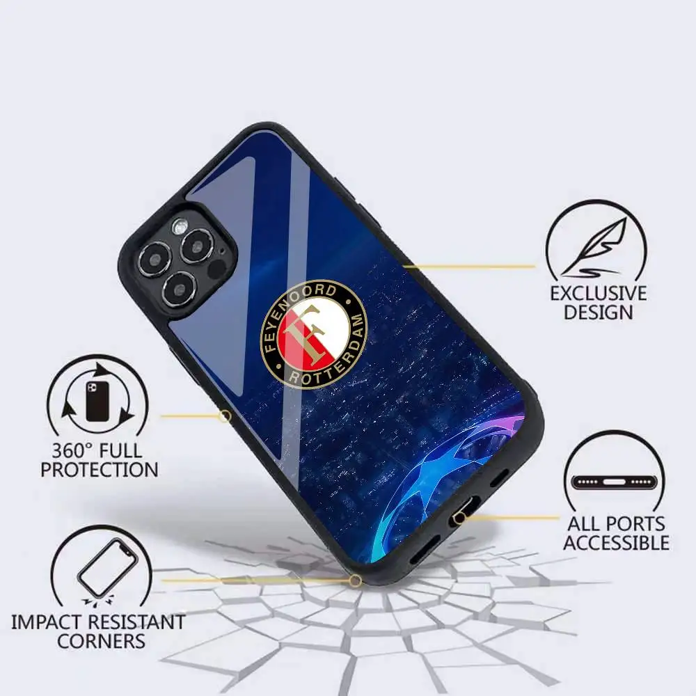 حافظة هاتف نادي كرة القدم H-FeyenoordS لهاتف آيفون 16 15 14 13 Pro Max 11 12 Mini Alex Mirror لغطاء الشحن اللاسلكي Magsafe