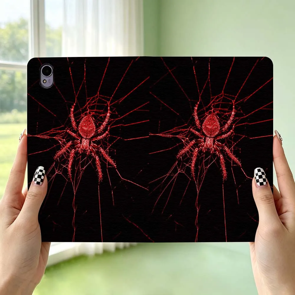 Red Spider Pattern For Huawei MediaPad MatePad Honor Pro V6 9 V8 X9 X 10 13.3 12.3 11 11.5 Inch Tablet Case Pen Tray