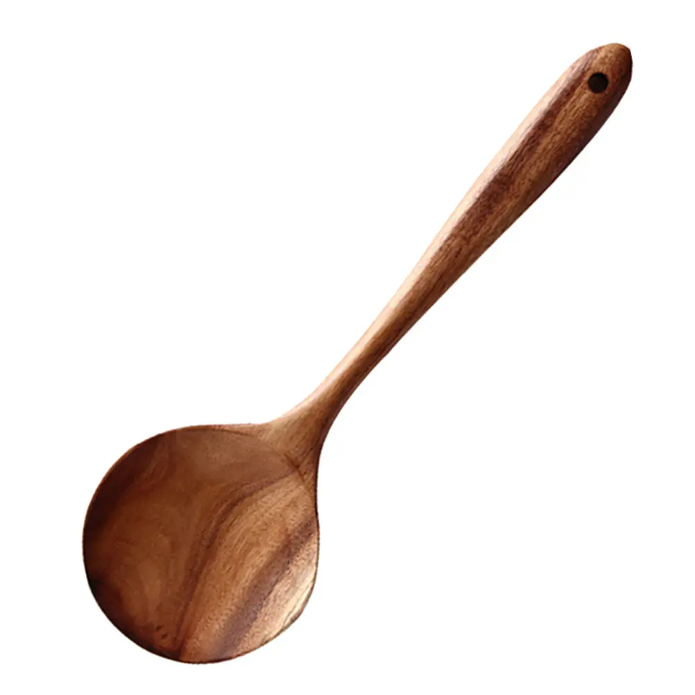 1Pcs Wooden Spatula High Quality Eco-Friendly Cooking Tool Round Smooth Heat-Resistant Kitchen Utensil Non Stick Cookware